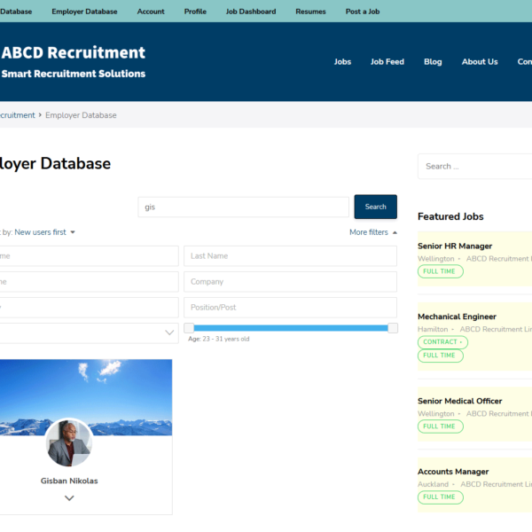 Employer Database Page